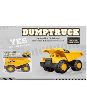 HALO NATION Friction Powered Dumper Truck Toy - Push & Go Construction Vehicle Dump Truck (Yellow)