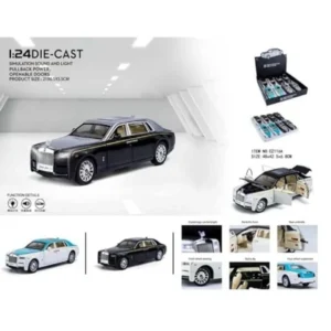 MANAKI ENTERPRISE 1/24 Rolls-Royce Phantom Model Car, Zinc Alloy Pull Back Toy Diecast Toy Cars with Sound and Light for Kids Boy Girl Gift (Colors as Per Stock)