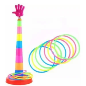 White Devil Plastic Ring Toss Quoits Hoopla Throw Game for Kids (Multicolor)