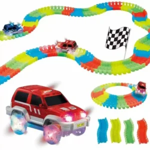 TRENDBUY Magic Race Bend Flex, Glow Tracks - 220 Pieces, Long Flexible Car Play Set for Kids (Multicolor, Pack of: 1)