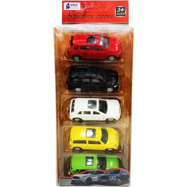 TOY KINGDOM Push N Go Mini DieCast Cars Toys for Kids 3+ years (Multi, Pack of: 5)