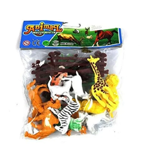 Uva World Mini Animal Toy Set Figures Jungle- Wild, Farm for Art Craft 12pc Animal