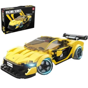 Racing Car Building Blocks for Audi R8, Car Toys Compatible with Lego - 362 Pcs, Yellow Jianyu (Color: Yellow)