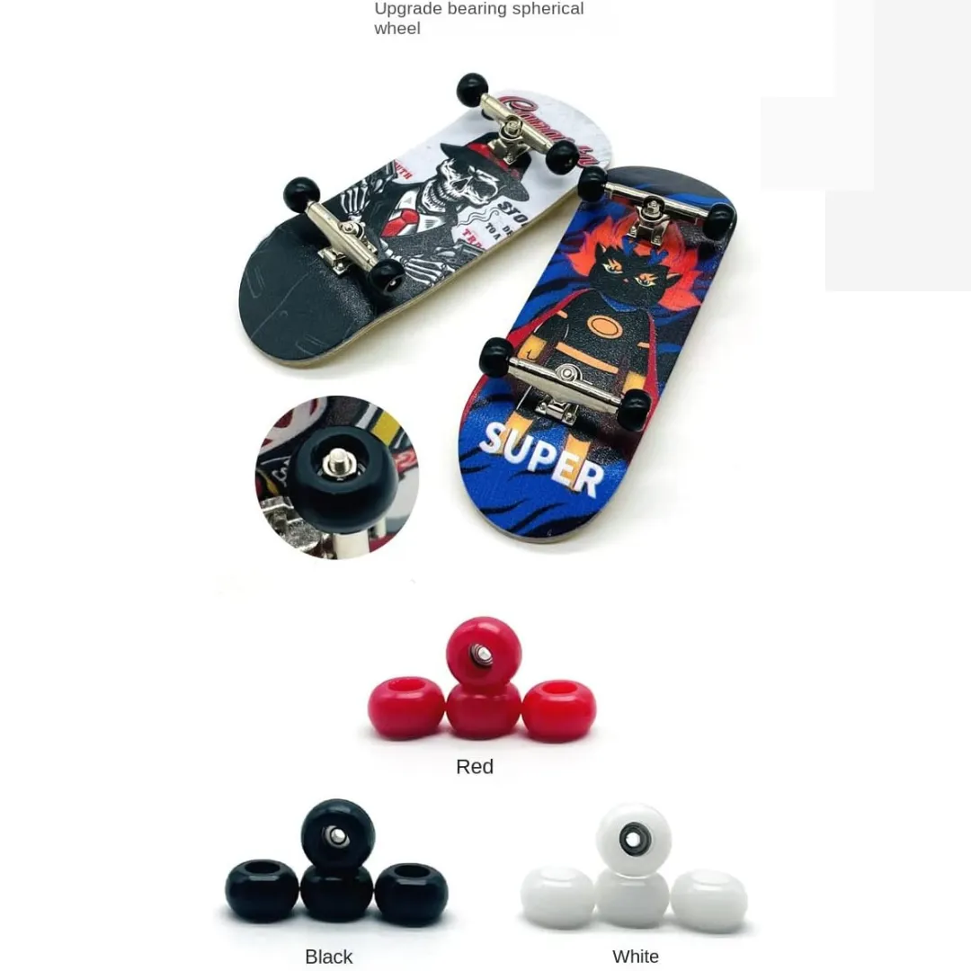 34mm Fingerboards Pro Complete Professional Wooden Fingerboard Mini Skateboard 5 PLY with Bearing Wheels (AC7)