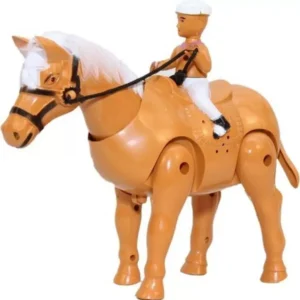 SafalCollection Attractive Dancing, Walking, and Musical Horse Toy, Brown (Brown)