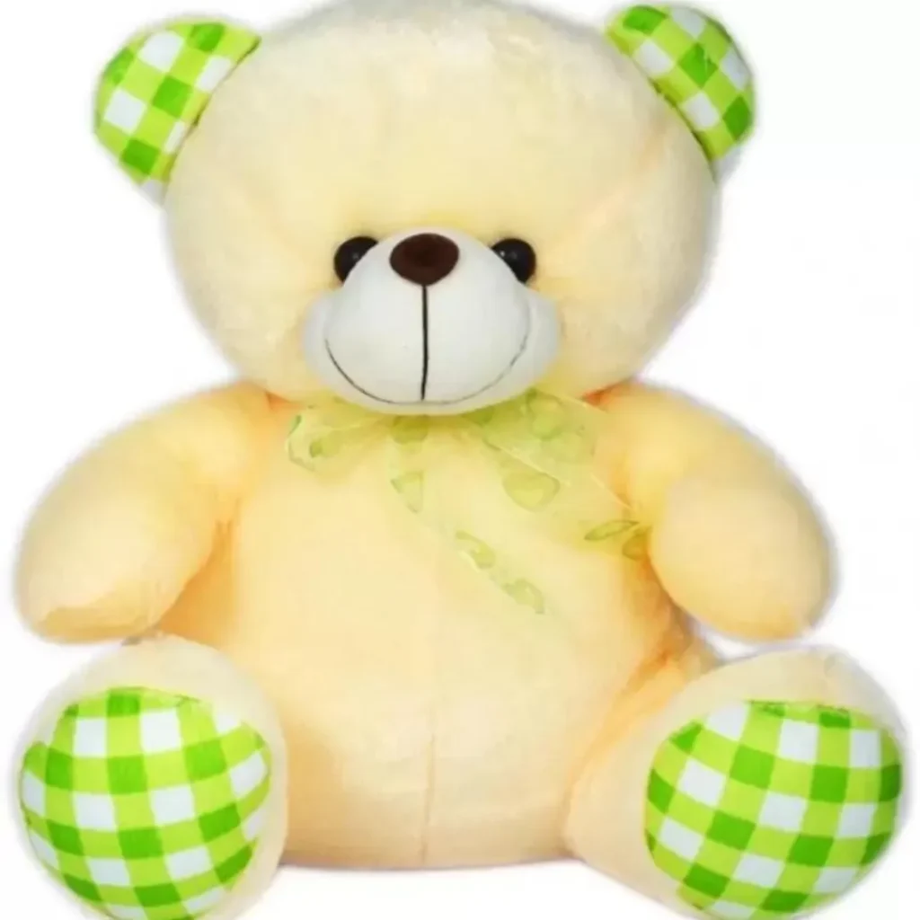 Toytoy MANICO Soft Bear With Light Green Ribbon - 11 inch (Multicolor)