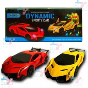 ADL Dynamic Sound Effect & Projection LED Light up Disco Car for kids Dynamic Action (Red, Yellow)