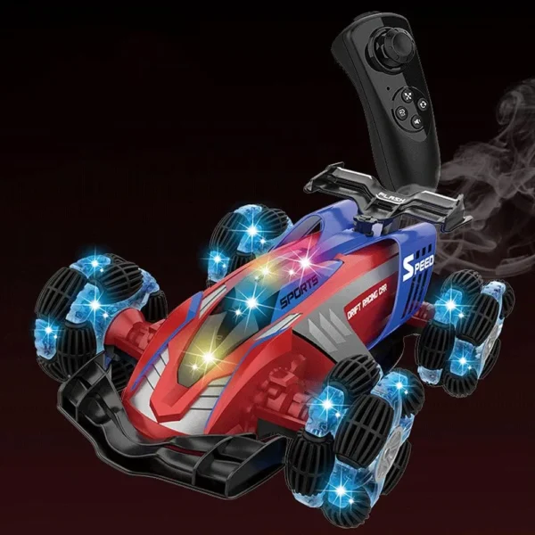 Round-the-clock Operation Boys' Toy Car Model: 2.4G Induction Drift Stunt Car, Light Music Spray Climbing Off-Road Vehicle, and Four-Wheel Drive Light Car