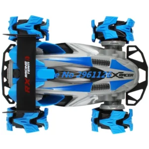 ROYALDEALS - RD RX Racing 2.4G 4Wd RC Car Spray Twisting Stunt Drift Car Explosive Wheel Vehicle Music Flash Light Toys for Child Boys Adults (Blue)