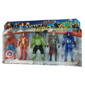 Bloriza Justice Super Heroes 5 in 1 Action Figure Set 3 to 5 inch PVC Toys (Multi Use)