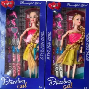 RAGVEE Trending Combo Pack of 2 Dazzling Doll Set for Kids (Multicolor)