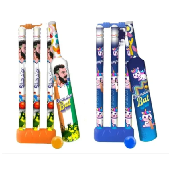 GRD Cricket Kit Set for Kids 3 Stumps with 1 Bat and 1 Ball for Playing Perfect Cricket Combo Set (Multi Color) Indoor and Outdoor Game Best Gift for Kids Gift Toys