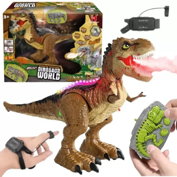 Plutofit Remote Control and Hand Gesture Gravity Control 2 in 1 Electric Dinosaur Robot (Multicolor)