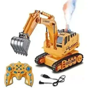 Toy House Remote Control Excavator 1/12 Scale RC Excavator Digger Toy 2.4Ghz 11 Channel Full Functional RC Construction Truck Vehicle Tractor with Sound and Light and Smoke Excavator