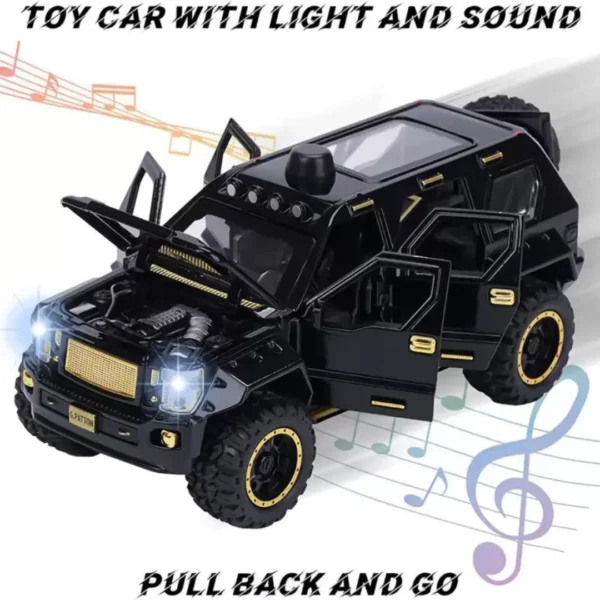 COELON 1:24 Scale Diecast Metal Car Diecast Model Pattong Lights Sound Car For Kid (Black, Pack of: 1)