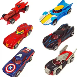 Kart In Box Metal Cars Die Cast Car For Kids Toys Mini Diecast Small Set (6 Avengers Cars)  (Multicolor)