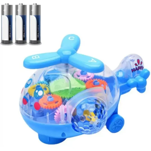 Toyster Transparent Gear Helicopter for Kids Light & Sound Toys (Battery Included) (Multicolor)