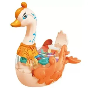 D Plus Battery Operated Transparent Gear Swan Vehicle Toy for Kids (Multicolor)