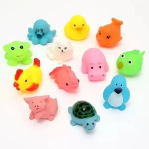 Hasper Tex Baby Bath Toy Set of 12 pcs chu chu Colorful Animal Shape Toy Bath Toy Rattle  (Multicolor)