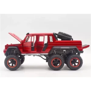 UKAXA 1:24 Scale Die-Cast Benz G63 6X6 Metal PullBack Car Openable Doors Music, Lights (Red, Pack of: 1)