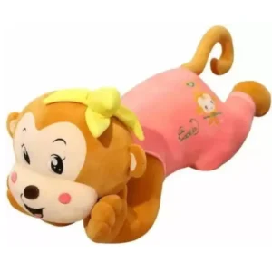 Tickles Super Soft Lovely Hug Monkey Sleep Pillow Stuffed Plush Animal Toy for Kids - 60 cm  (Pink and Brown)