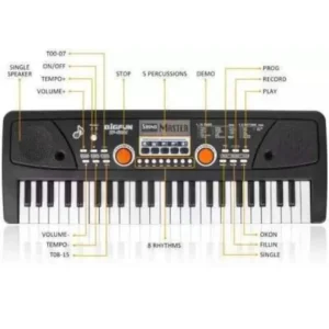 LIBRA 49 Key and 37 Key Piano Toy with Microphone and USB Power Cable for Kids (Black)