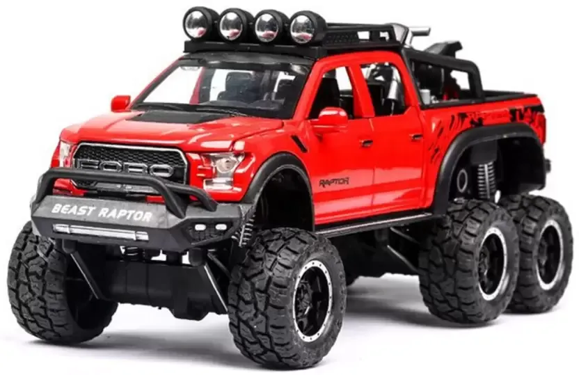 KTRS Pickup Truck Diecast Toy Car Scale Model Pull Back Vehicles Alloy Simulation (Multicolor)